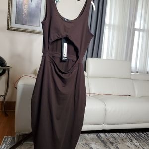 Rebdolls Plus Size Midi Dress with Open Belly